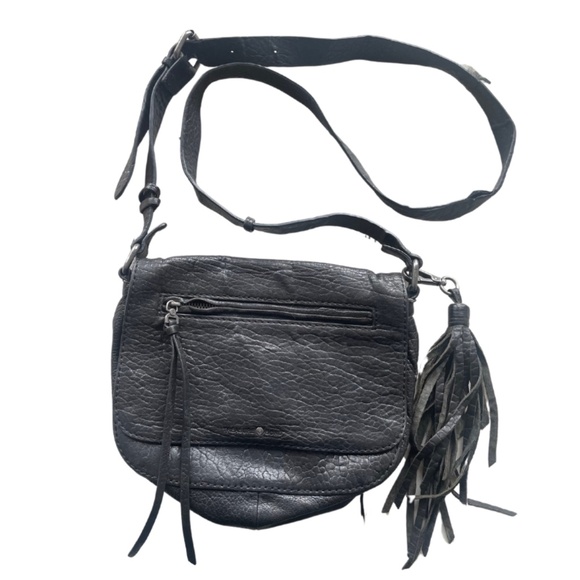 Treasure and Bond Black Leather Satchel Crossbody Bag - Picture 1 of 5